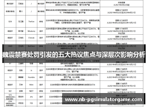 魏震禁赛处罚引发的五大热议焦点与深层次影响分析